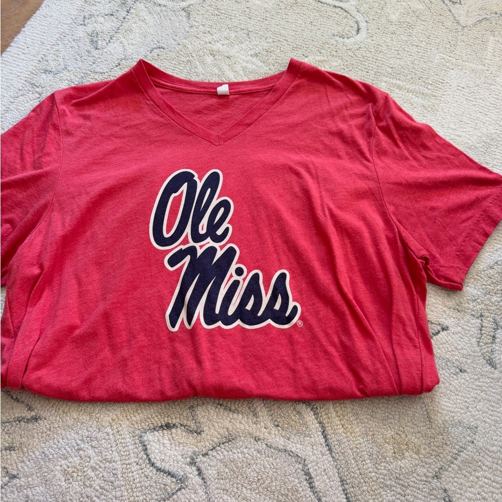 Ole Miss Women's Red V-Neck Top